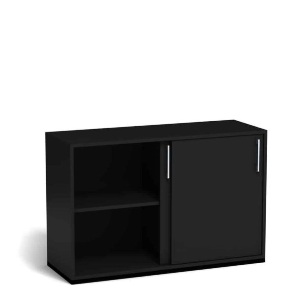 aktenschrank schiebetuerenschrank 2ordner vabo graphit offen