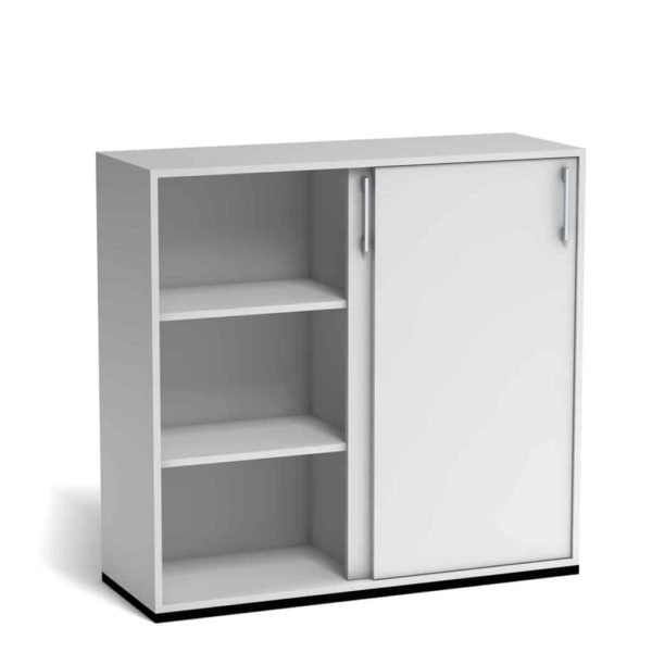 aktenschrank schiebetuerenschrank 3ordner vabo weiss offen