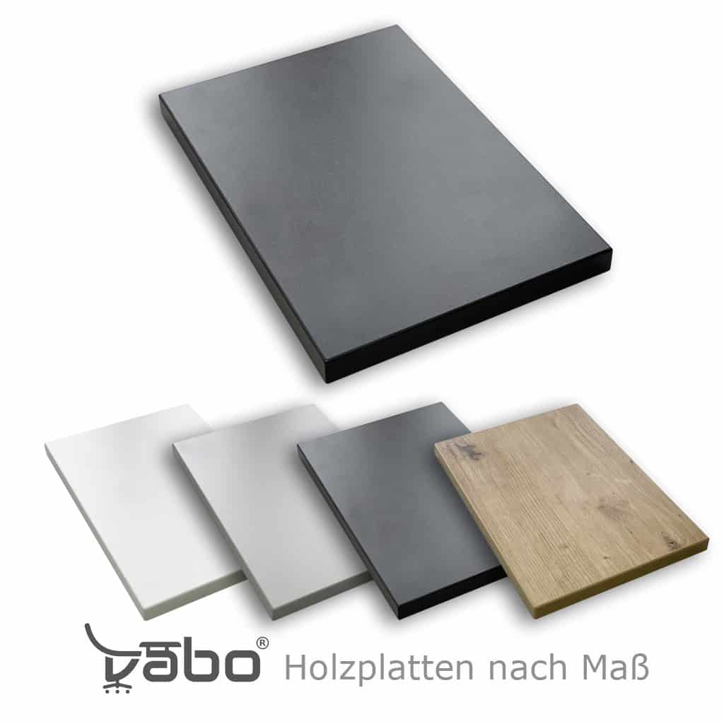 Tischplatte Holzplatte beschichtet 8 Dekore/Farben 25 mm dick mit 2 mm ABS-Kante 